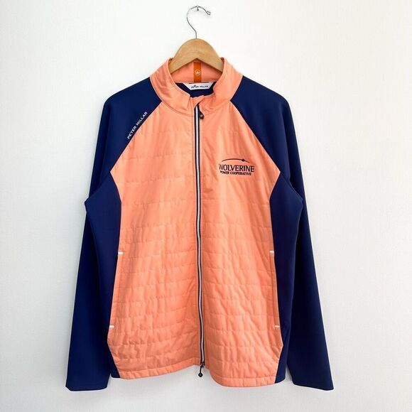 Peter Millar Other - Peter Millar Men’s Hyperlight Merge Coral Quilted Full Zip Jacket Wolverine Powe